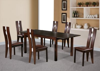 Baltic Dining Set Dark Walnut