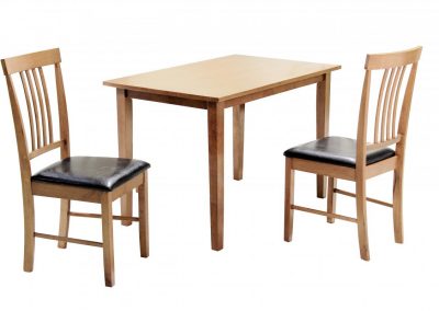 Massa Dining Set Oak 2 Chairs