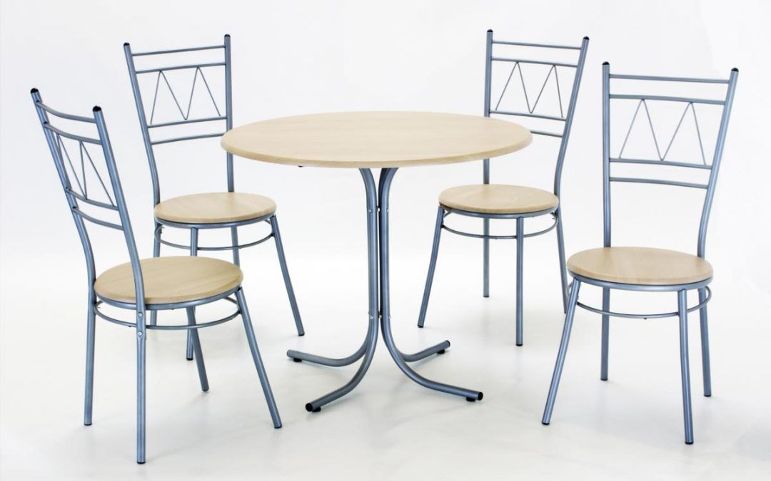 Oslo Dining Set Round Silver Beech