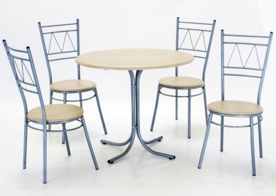 Oslo Dining Set Round Silver Beech