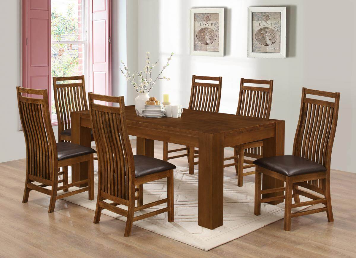 yaxleydiningsetrusticoak6chairs M S CARPETS & FURNITURE