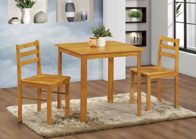 York Dining Set Natural Oak 2 Chairs